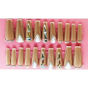 Chocolate City Long Coffin Press On Nails Long